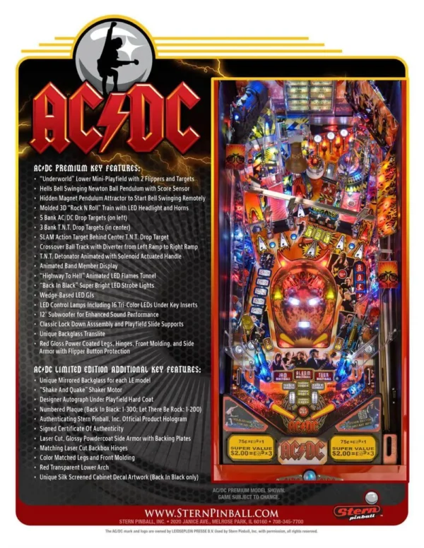 AC/DC Premium Pinball Machine - Image 2