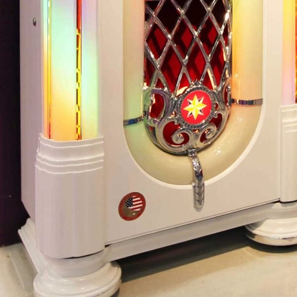 Rock-Ola Bubbler Digital Music Center Jukebox in Gloss White with Bluetooth - Image 3